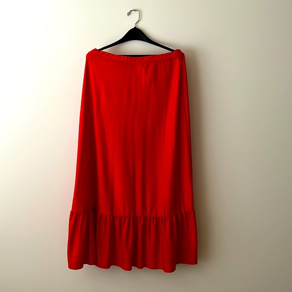 Vintage 80s Red Maxi Skirt